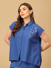 Blue Fly High Embroidered Women's Co ord Set