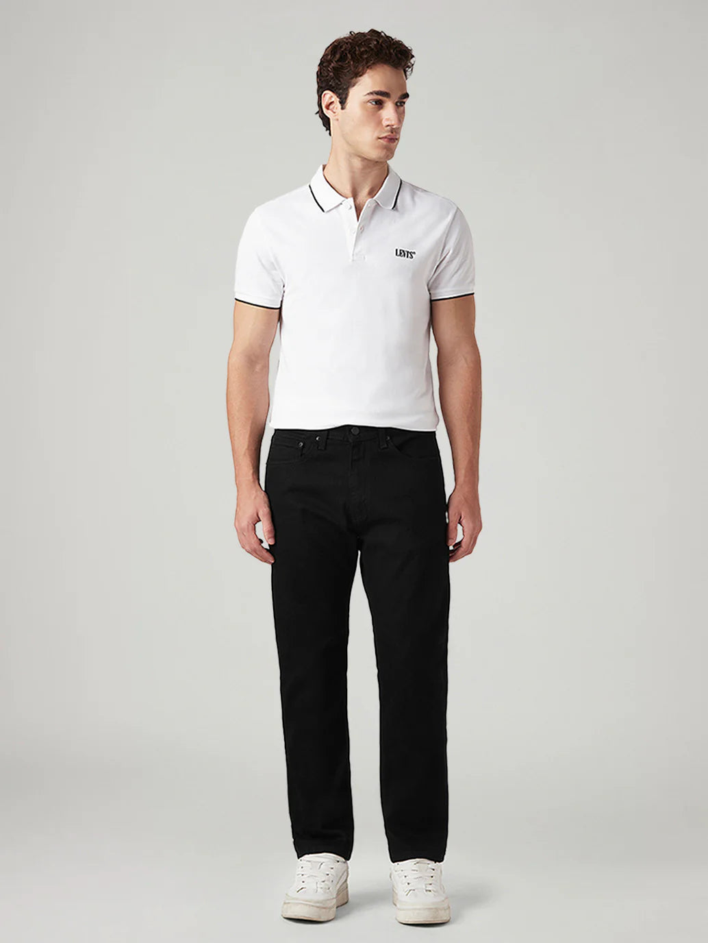 Mens 505 Mid Rise Straight Fit Cotton Stretch Blend Jeans