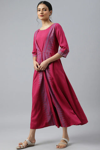 Dark Pink Mock Layer Embellished Jumpsuit